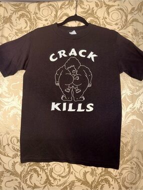 Crack Kills Simpson Graphic Short Sleeve T-Shirt - Black
